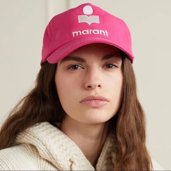 ISABEL MARANT fuschia pink Tyron embroidered cotton-canvas baseball cap - Picture 2 of 10